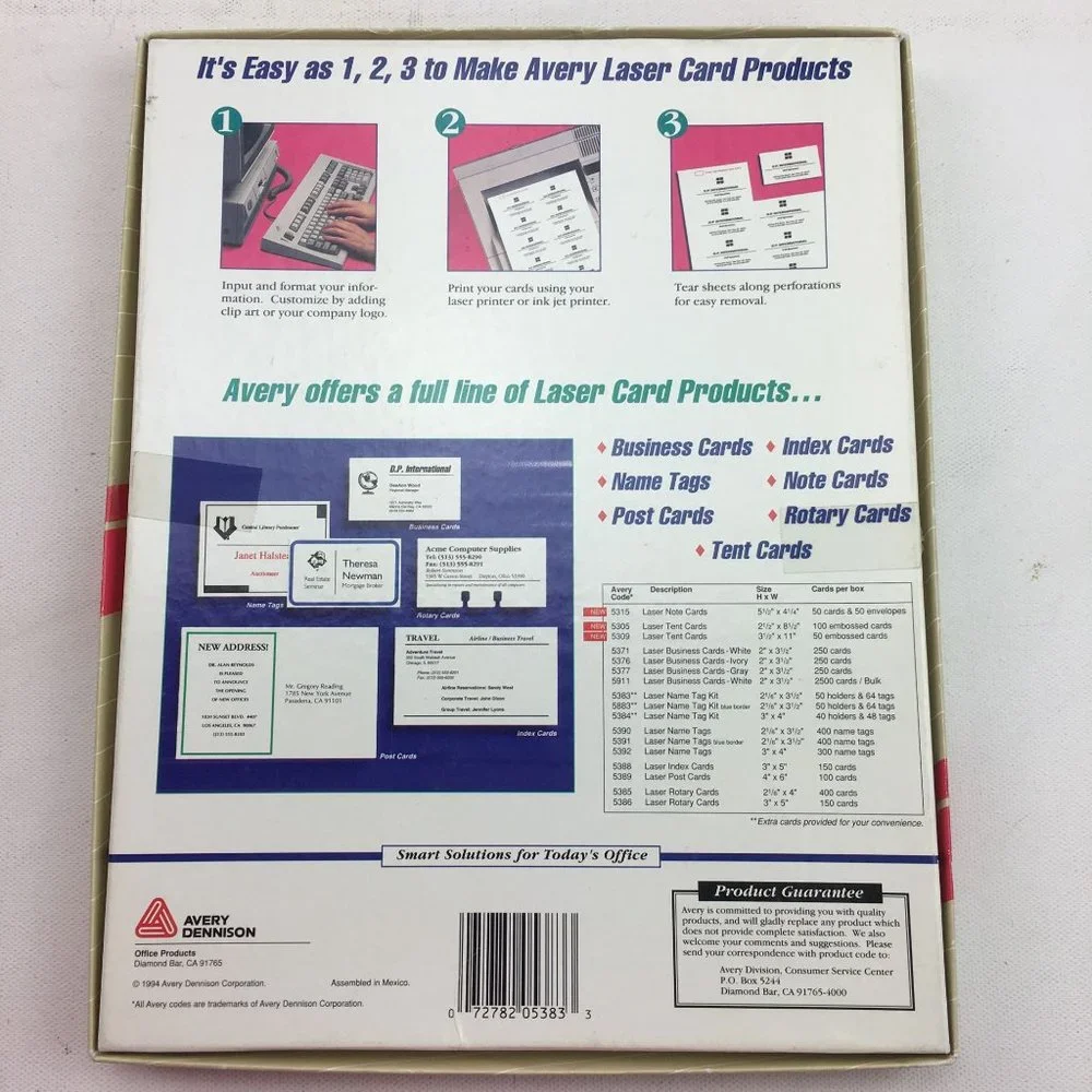 Avery Laser Name Tag Kit #5383 Pin Style 50 Tag Holders 64 Name Tags Professiona